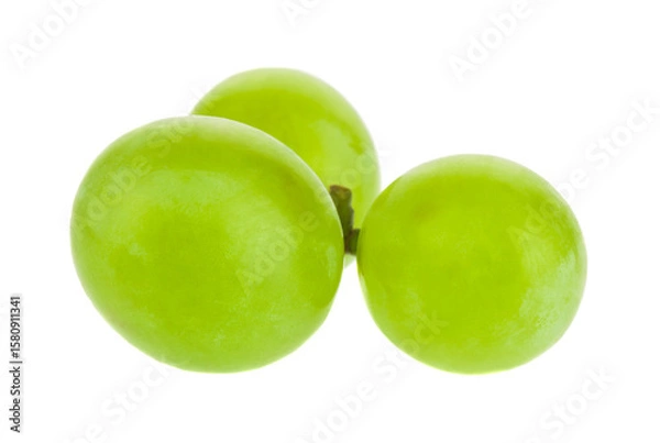 Fototapeta Green grape isolated on white background.