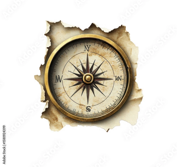 Fototapeta compass on a map
