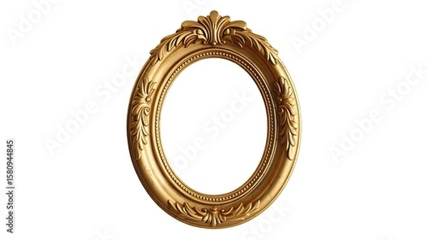 Obraz  Vintage gold oval frame with decorative ornate design