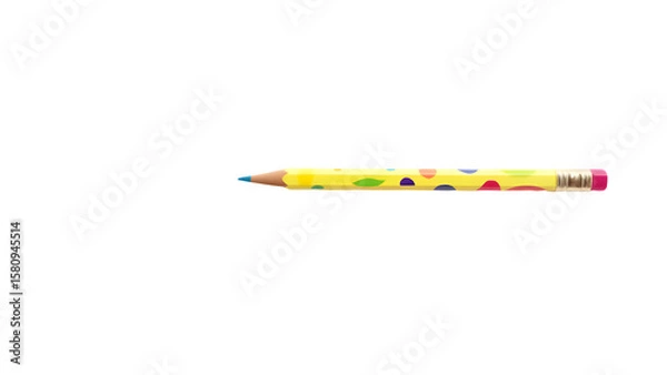 Obraz Bright and Colorful Kids LED Writing Pencil – Fun and Vibrant Stationery PNG Isolated on White Background for School and Creative Projects"