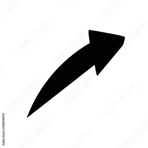 Fototapeta Set of minimalist arrow silhouette icon vectors on white background, perfect for web interfaces, navigation UI, app buttons, direction signs, and infographic elements