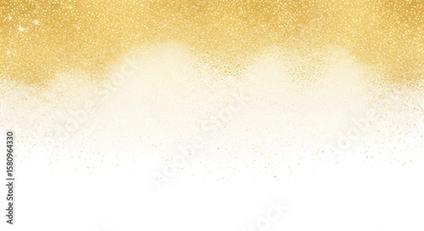 Fototapeta Illustration of golden glitter sparkles and shimmers on a transparent background creating a luxurious and festive effect