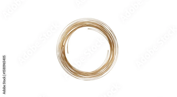 Fototapeta Illustration of a golden circle ring is isolated on transparent background, creating a luxurious and decorative element