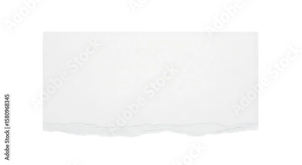 Fototapeta Illustration of isolated on transparent background, a torn piece of paper reveals a rough edge and a blank canvas for creativity