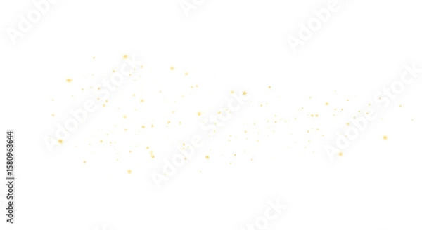 Fototapeta Illustration of golden glitter sparkles and dust create a magical and festive effect isolated on transparent background