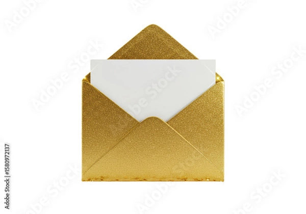 Obraz Isolated Gold Envelope with White Card