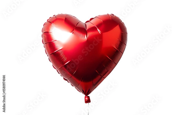 Obraz A shiny red heart balloon isolated on transparent background