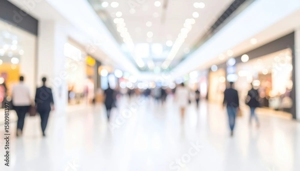 Fototapeta Blurred View Of Busy Shopping Mall