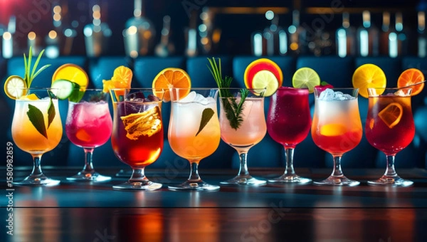 Obraz colorful cocktail party