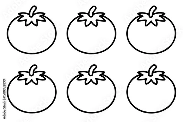 Fototapeta Minimalist Tomato Icon Set – 6 One-Line Vector Designs