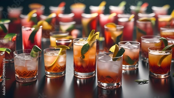 Obraz cocktail with ice and lime