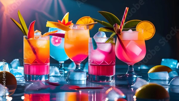 Obraz colorful cocktails on the table