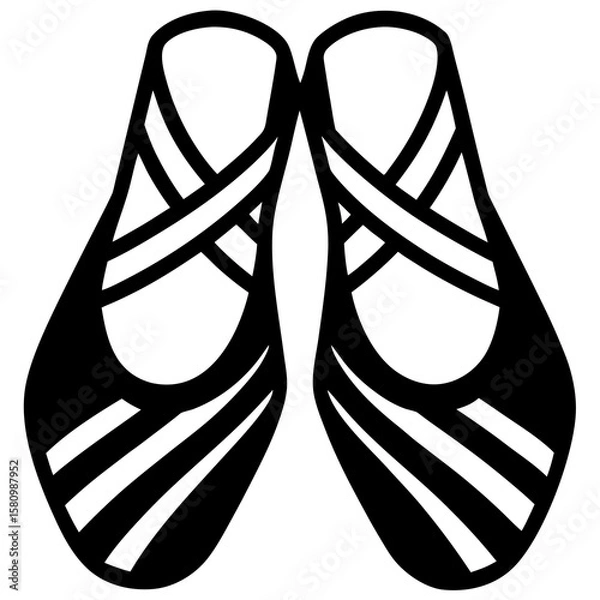 Obraz Ballet Shoes  Vector AI Line Art for Creative Heritage and Cultural Projects