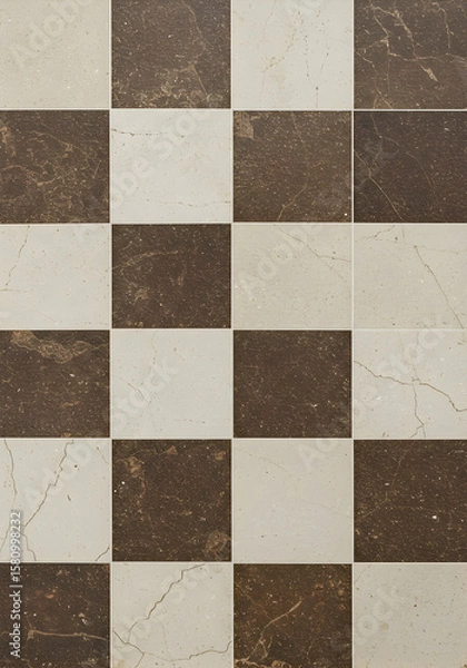 Obraz Checkerboard Pattern Brown Beige Marble Texture Background
