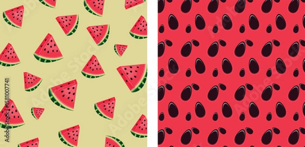 Obraz seamless pattern with watermelon, summer pattern