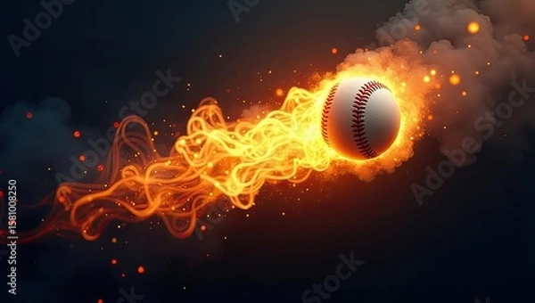 Obraz burning soccer ball