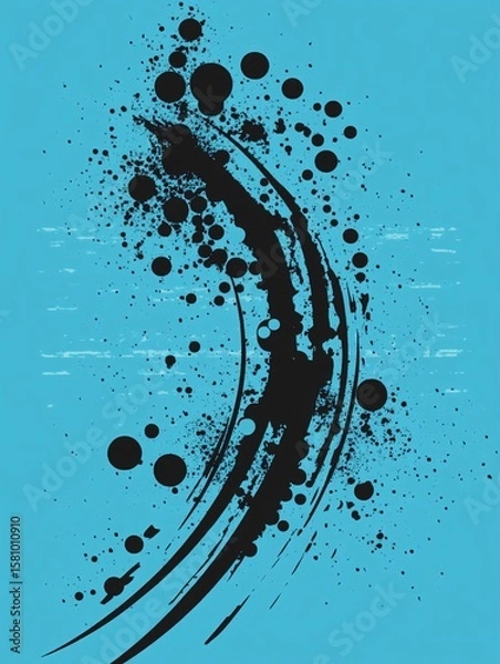 Fototapeta Abstract swirl on teal background