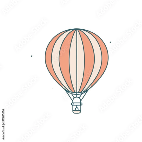 Obraz Colorful hot air balloon soaring high above a serene landscape with clouds in the background