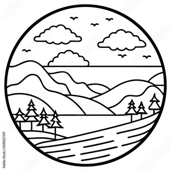 Obraz Cloudy Sky Minimalist Line Art