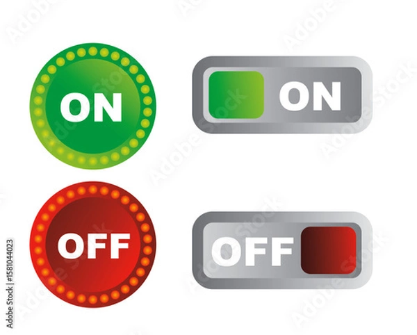 Fototapeta On and Off Button Vector Illustration