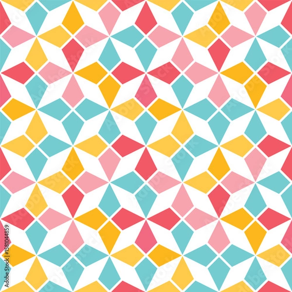 Fototapeta 04_Colorful Kaleidoscope Star Tile Pattern