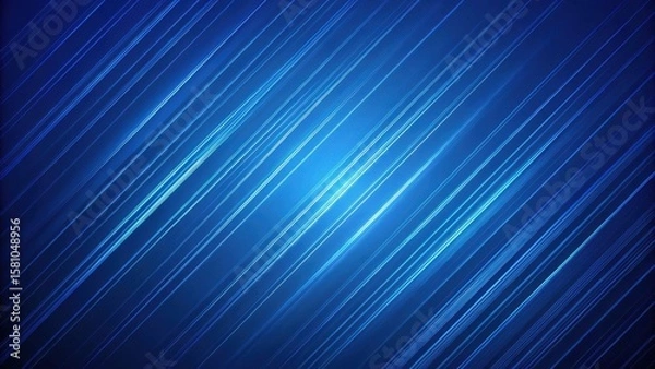 Fototapeta Abstract blue diagonal streaks of light on a dark background