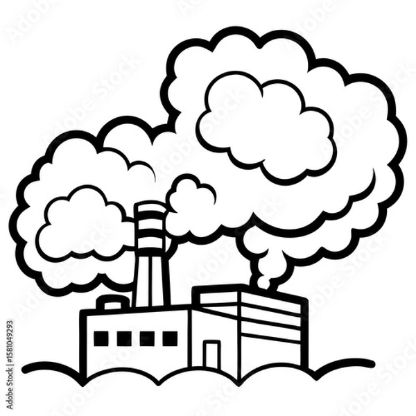 Obraz Air Pollution Line Art Vector