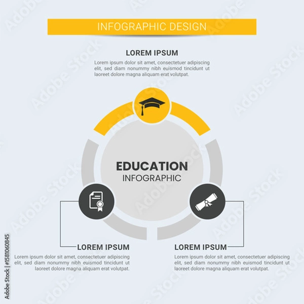 Fototapeta Modern infographic options banner with a circle diagram and business layout design