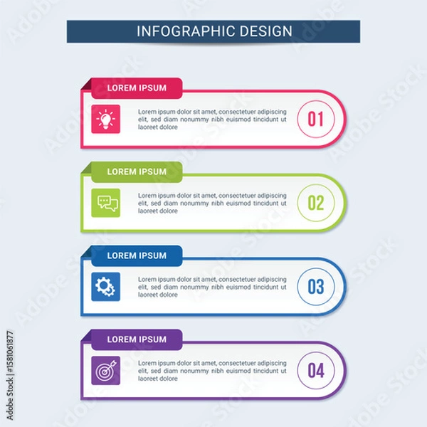 Obraz infographic design template with vector elements and infographic progress layout