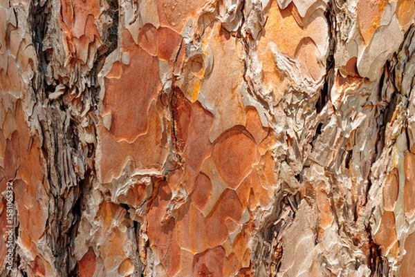 Fototapeta Close-up of red pine bark near Trout Lake, Boulder Junction, Wisconsin