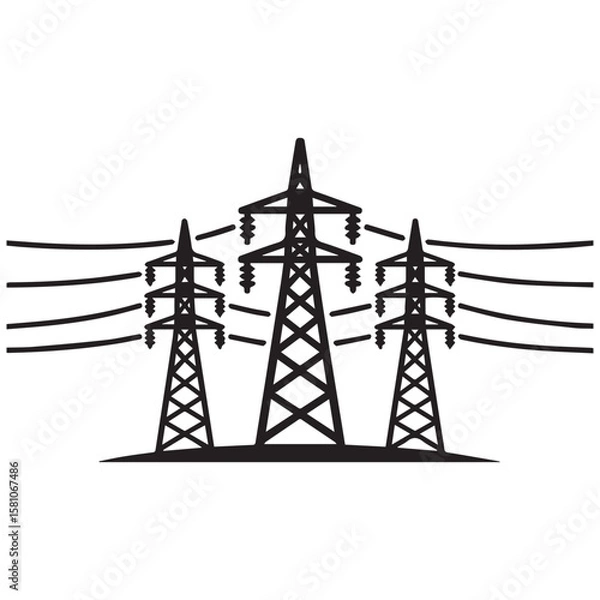 Obraz Electric Power Distribution Control Panel and Grid Icon