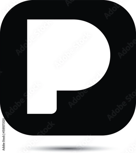 Obraz p letter square logo design icon