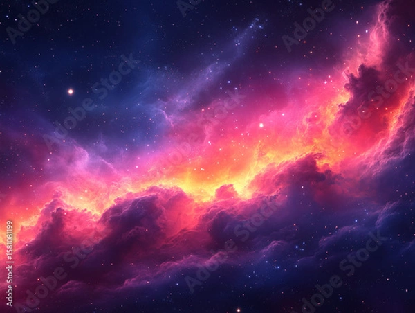 Fototapeta Surreal Stardust Fog with Radiant Nebula Glow and Ethereal Star Cloud