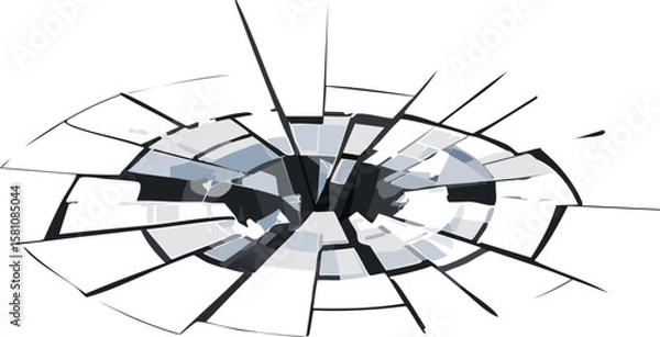 Obraz broken pieces of shattered glasses fragments, cutout png.three-dimensional, transparent, cut-out, glasses, ice, piece, sharp, shattered, broken, fragment, blast, burst, diamond, explode, explosion, 