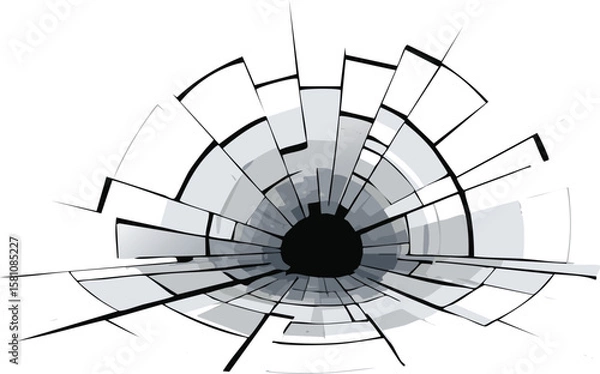 Obraz broken pieces of shattered glasses fragments, cutout png.three-dimensional, transparent, cut-out, glasses, ice, piece, sharp, shattered, broken, fragment, blast, burst, diamond, explode, explosion, 