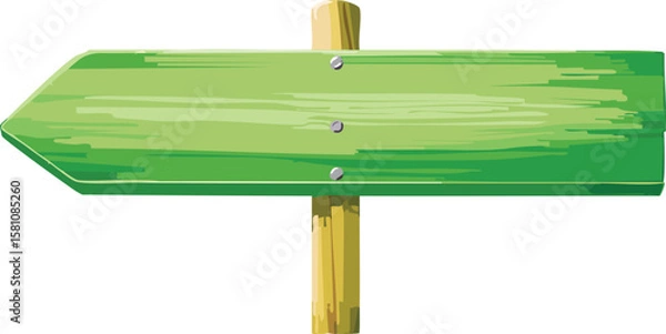 Obraz blank green wooden road sign guide board, directional street point sign board, cutout png.arrow, billboard, clip, direction, directional, guide, hardwood, panel, point, pointer, post, signpost, signs,