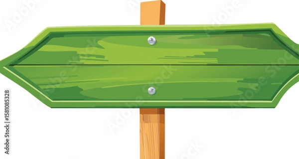 Obraz blank green wooden road sign guide board, directional street point sign board, cutout png.arrow, billboard, clip, direction, directional, guide, hardwood, panel, point, pointer, post, signpost, signs,