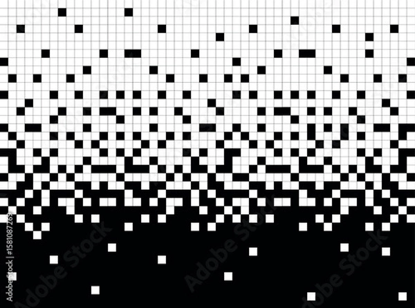 Obraz Pixel disintegration background. Decay effect. Dispersed dotted pattern. Concept of disintegration.