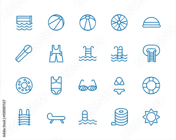 Obraz Pool icon set