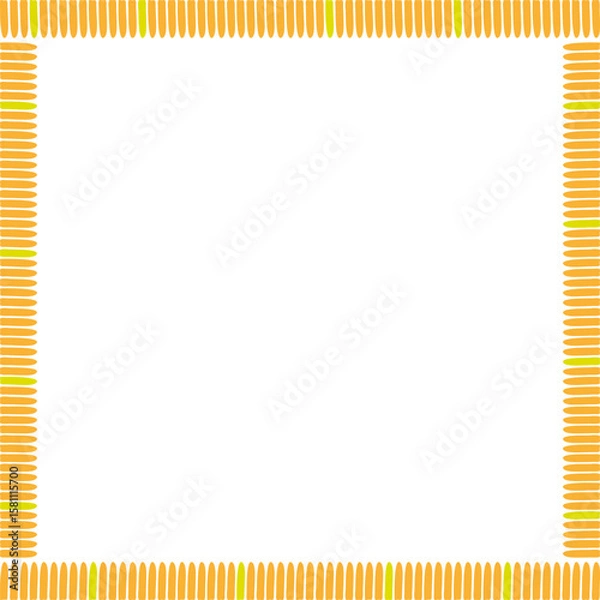 Fototapeta Doodle border with blobs colorful elements. Trendy graphic template. Cute empty frame box
