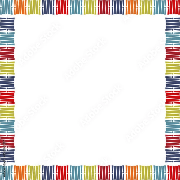 Fototapeta Vector frame for text. Modern Art graphics for hipsters. Colorful stylish geometric empty frame