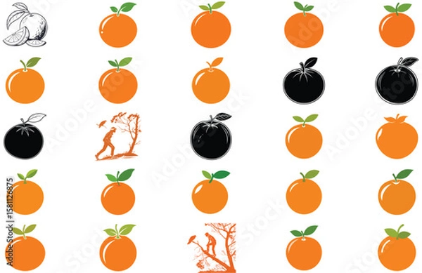 Obraz silhouette orange on white background