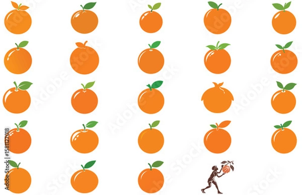 Obraz silhouette orange on white background