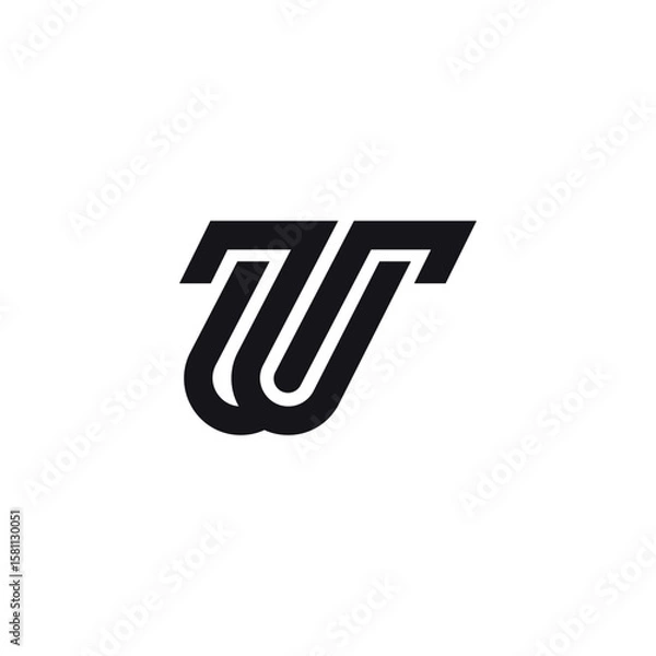 Obraz Alphabet T and W Letter Monogram Logo Design. Initial Vector Template.