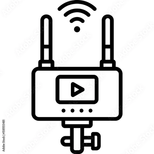 Fototapeta Wireless video transmitter outline icon vector