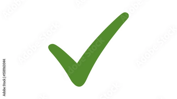 Fototapeta Green Right Tick Icon PNG File on Transparent Background for Web, App, Logo, and UI Design