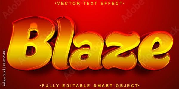 Fototapeta  Fierce Blazing Fire Lava Burn Heat Smoke Style Design Vector Fully Editable Smart Object Text Effect