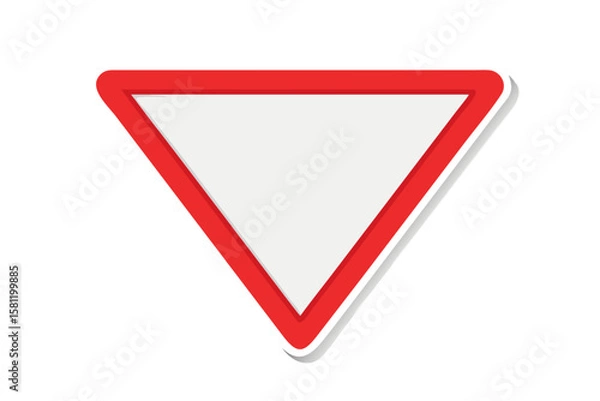 Obraz Red and white yield sign vector illustration for traffic safety and awareness