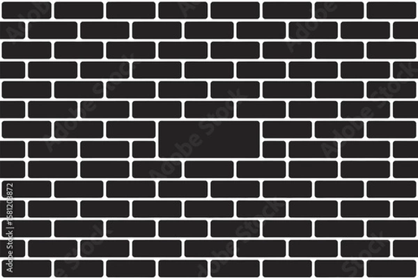 Fototapeta Black brick wall pattern with rounded edges creates a modern texture.