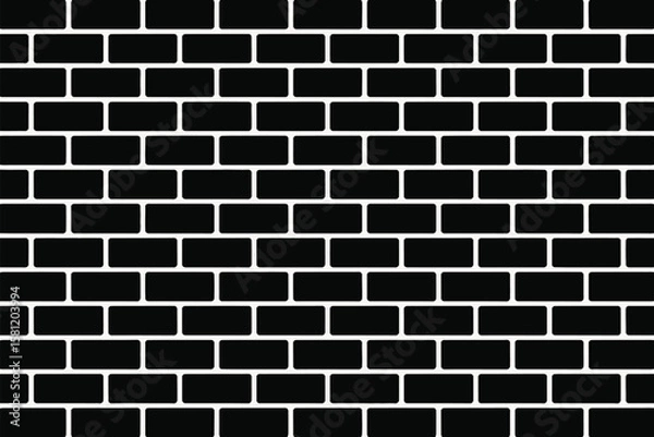 Fototapeta Black brick wall pattern creates a modern, urban texture design.